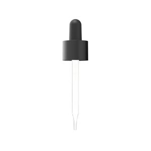 18/415 Smooth-Sided Glossy Finish Child-Resistant Dropper with Straight-Tipped Glass Pipette (A18415CR01GP-1)