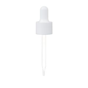 18/415 Glossy White Dropper with Straight-Tipped Glass Pipette (A18415DR01)