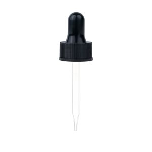 20/400 Black Standard Dropper with Straight-Tipped Glass Pipette (A20400DR04)