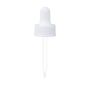22/400 White Standard Dropper with Straight-Tipped Glass Pipette (A22400DR02)