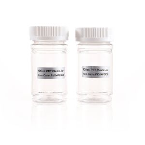 100cc Clear PET Plastic Packer Bottle (F1004P0100) with White Child-Resistant Plastic Cap