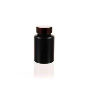 120cc Frosted Black PET Plastic Packer Bottle (F3001P0120) with Black Plastic Cap