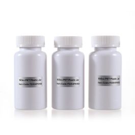 150cc Opaque White PET Plastic Packer Bottle (F2204P0150) with White Child-Resistant Plastic Cap