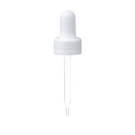 18/400 White Standard Dropper with Straight-Tipped Glass Pipette (A18400DR01)