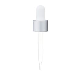 18/415 Dropper with Matte Silver Metal Outer Shell with Straight-Tipped Glass Pipette (A18415DR06)