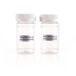 100cc Clear PET Plastic Packer Bottle (F1004P0100) with White Child-Resistant Plastic Cap