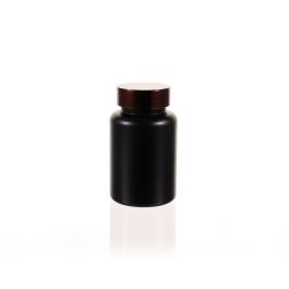 120cc Frosted Black PET Plastic Packer Bottle (F3001P0120) with Black Plastic Cap